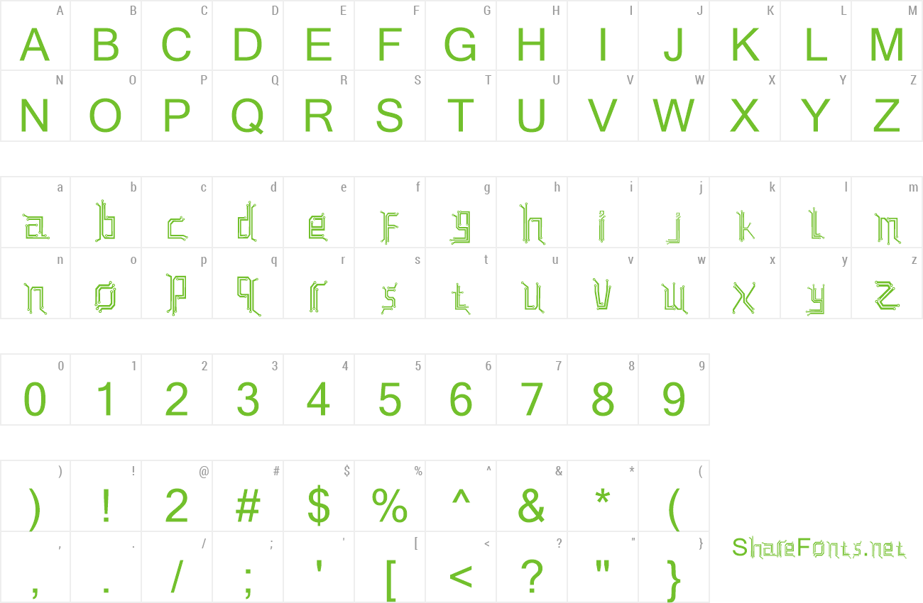 Download Free Font  Circuit  Board 